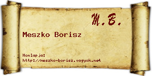 Meszko Borisz névjegykártya